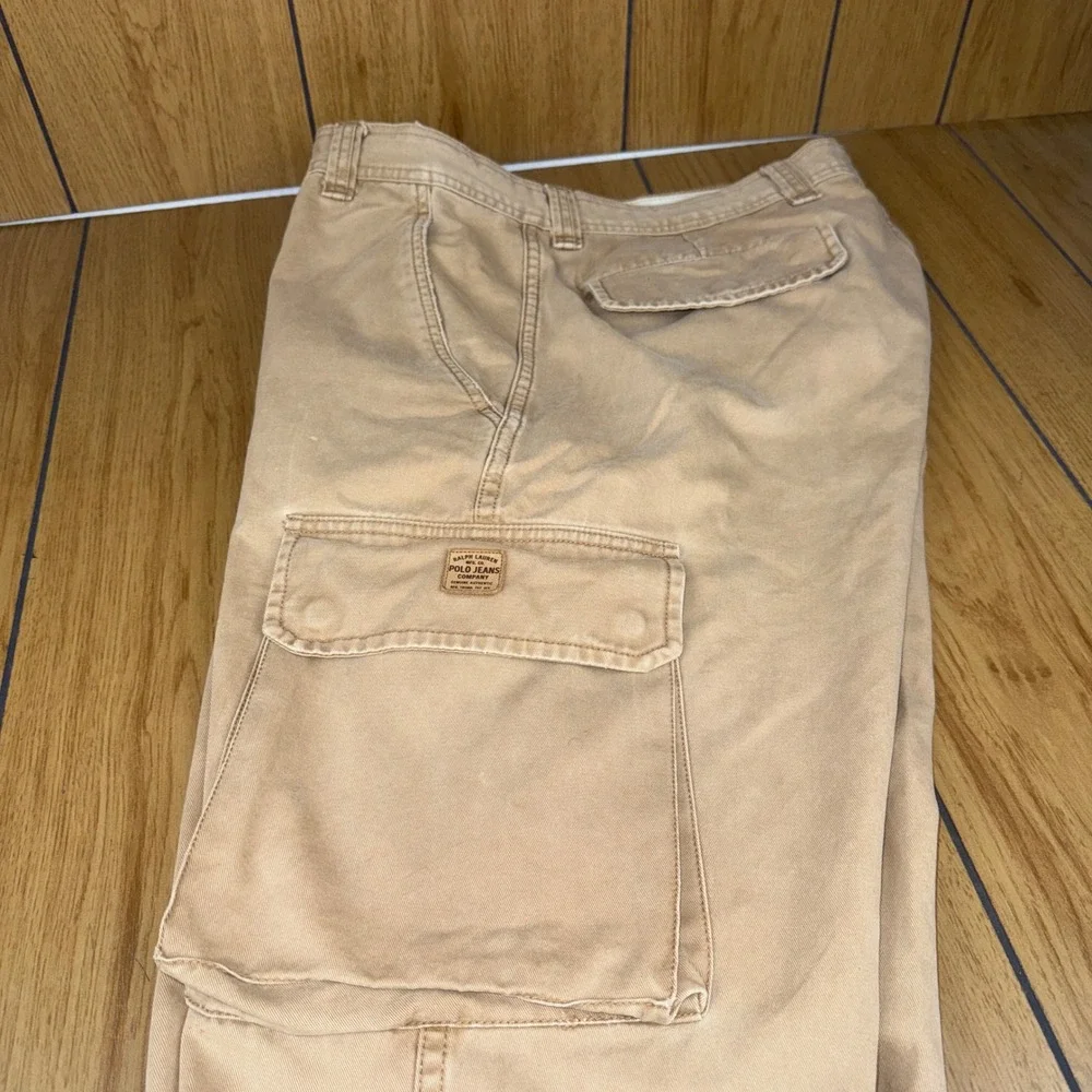 Polo Jeans Company Ralph Lauren Cargo Pants Khaki Tan Mens 36x30 Relaxed Fit‎